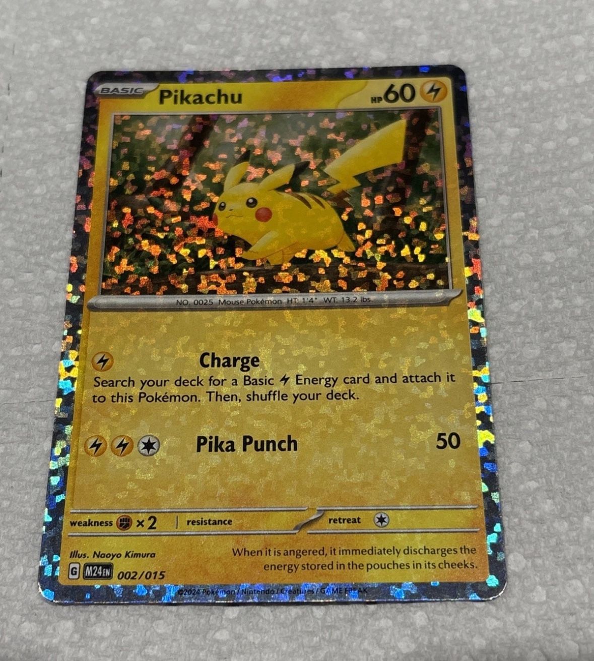 Pokémon Pikachu hologram card