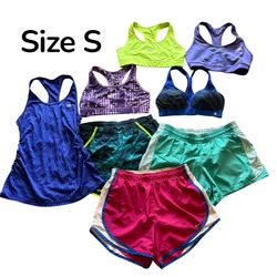 Bundle of 8 Size S Athletic Tank Top Bras Shorts
