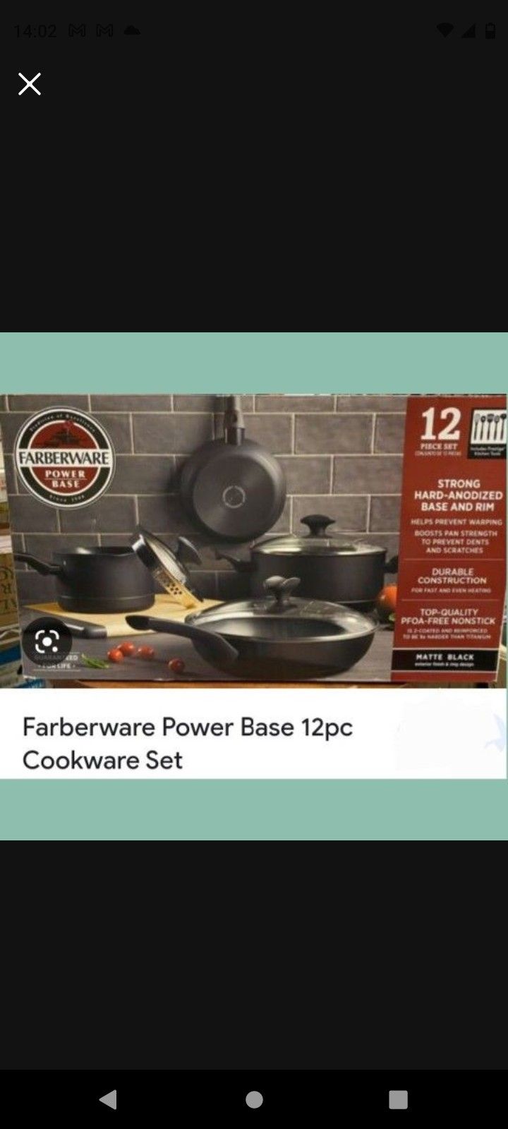 New Faberwar Power Base 12 Pc Cookware Set