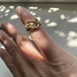 14 Karat Gold Ring (5 Grams, Size 2.5) Real Diamond 