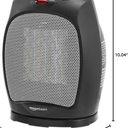 1500W Oscillating Ceramic Indoor Space Heater with Adjustable Thermostat, Black