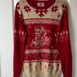 Suavecita Christmas Holiday Sweater HTF Size Large Pinup Rockabilly Skeleton Sweatshirt Gently Used