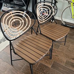 Wood and Metal Chairs (Set Of 4)