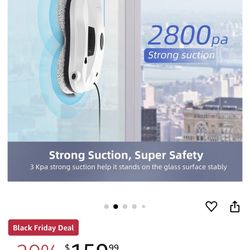 Window Cleaning Robot with Dual Water Spray, X7 Robot Window Cleaner with Double-Side Water Spray 50ml Water Tank, Smart Window Vacuum for Interior/Ex