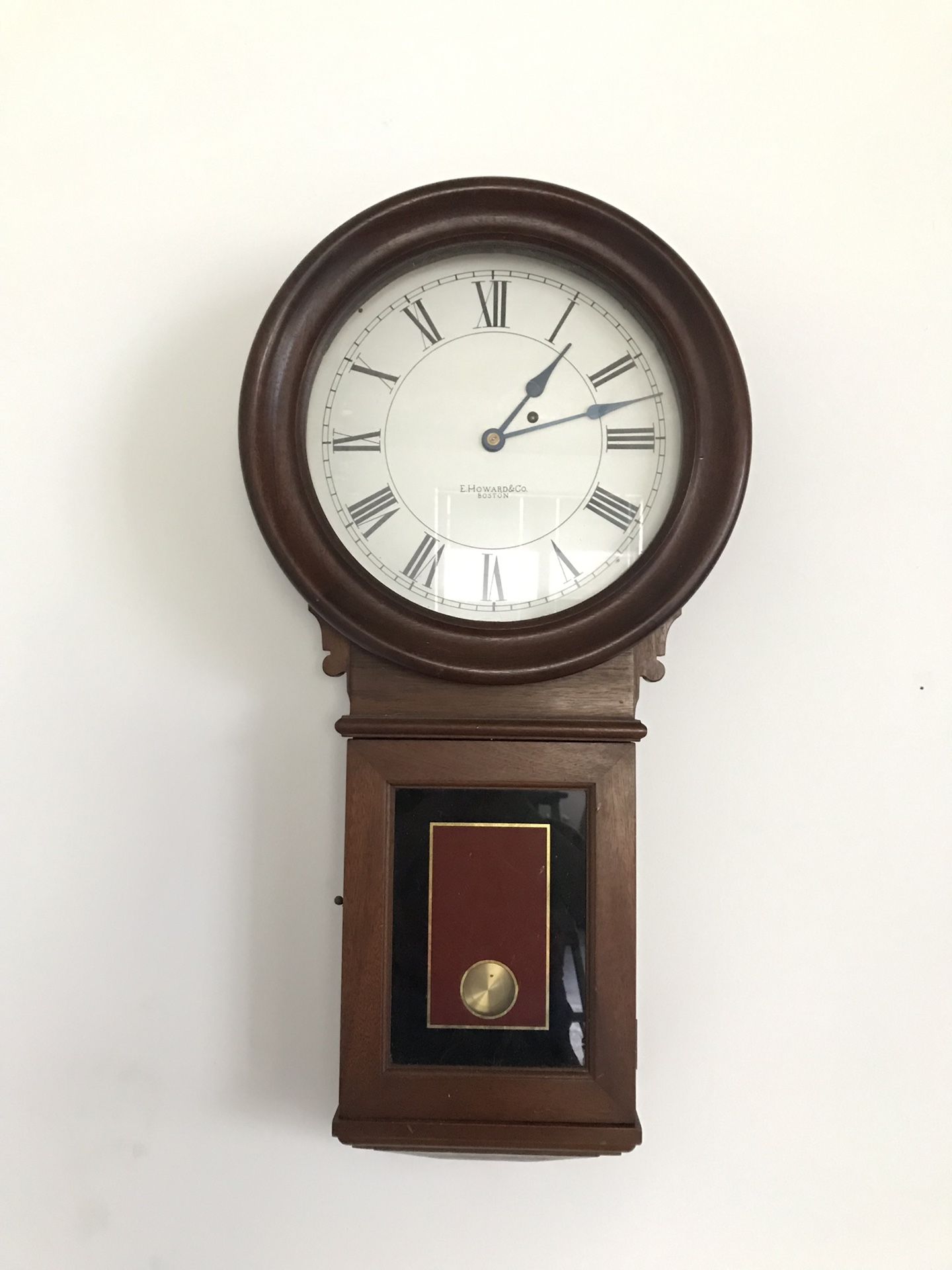 E HOWARD & CO SCHOOL HOUSE WALL CLOCK. ANTIQUE COLLECTIBLE.