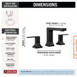 Delta Velum bathroom faucet two handle widespread matte black