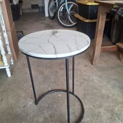 Faux Marble Side Table