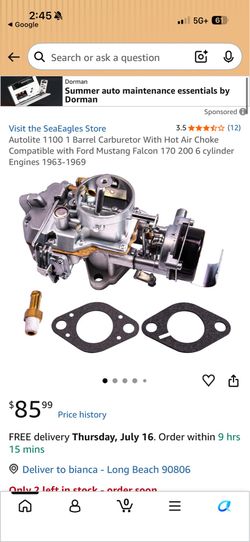 Ford mustang carburetor