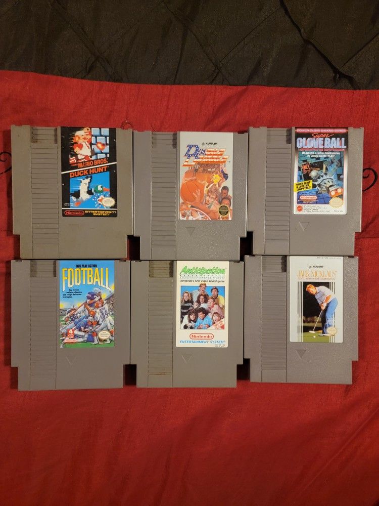 6 Nintendo Original NES Games Lot