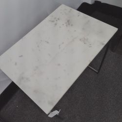 Genuine White Marble Top End Table,  NEW.
