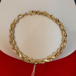 10kt Gold Rope Design Bracelet 
