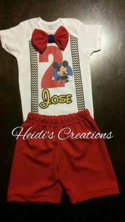 Cake smash, 2nd birthday outfit, mickey mouse onesie