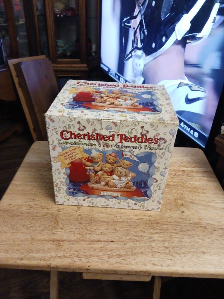 Cherished Teddies Commemorative 5 year Anniversary Figurine
