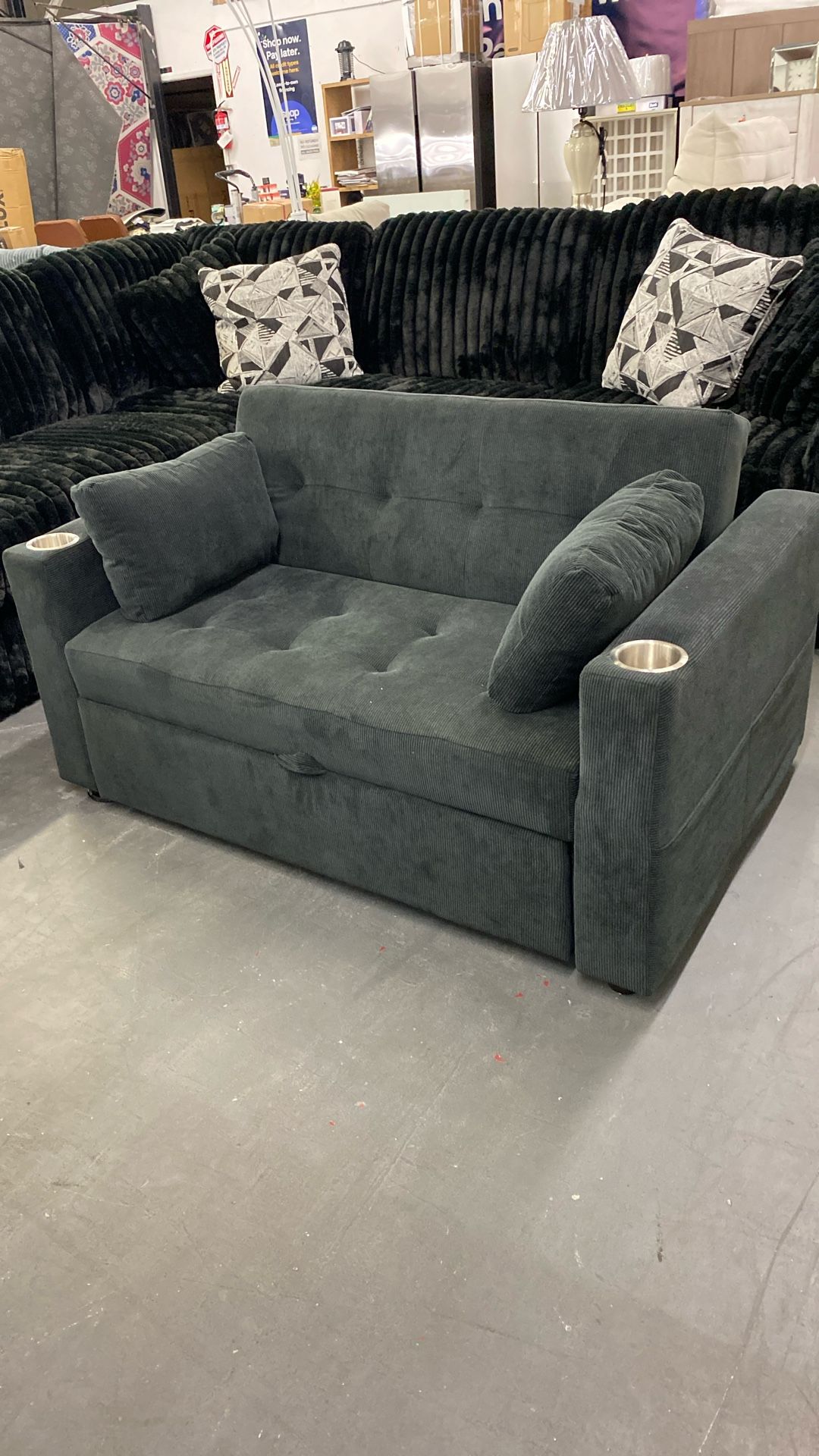 Convertible Couch Sleeper Sofa Great For Small Space actually Really Comfy. And A Loveseat Too! And Holds Drinks $450 Can Deliver 