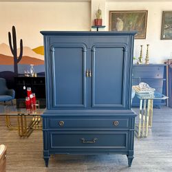 Beautiful Navy Blue Armoire  / Upright Dresser