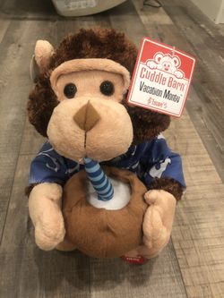 Musical Plush Monkey Drinking Coconut Vacation Monty Cuddle Barn Escape Colada