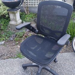Office Desk Chairs Mesh Folding Arms Adjustable Height Two Available Priced Each