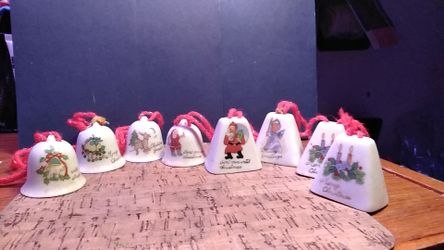 Miniature ceramic Christmas bells