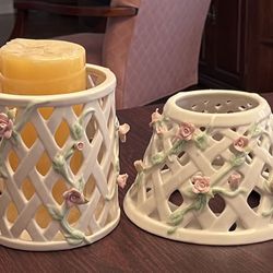 Porcelain Candle Holder/Burner w/Candle