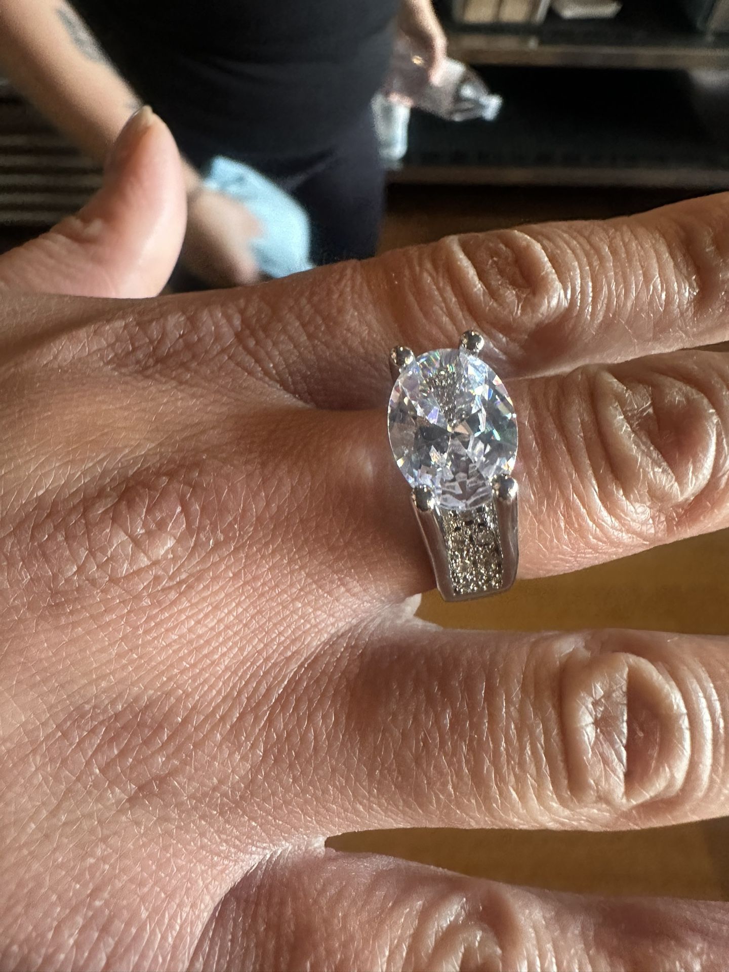 3.5CT Lab Created Diamond Stainless Steel White Gold Plated Huge Sale Wholesale Price All Sizes