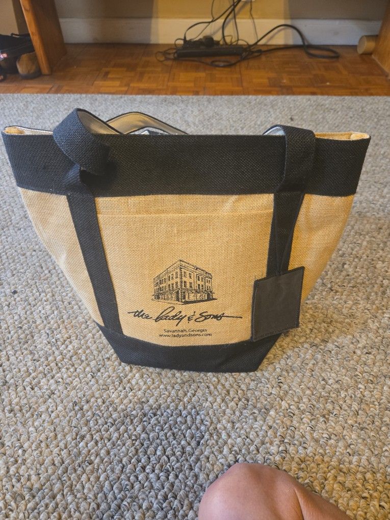 The Lady & Sons Soft Burlap Tote Bag.