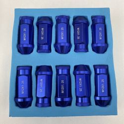 20 Pcs Blue Aluminum Tuner Wheel Lug Nuts 12x1.5 12x1.25