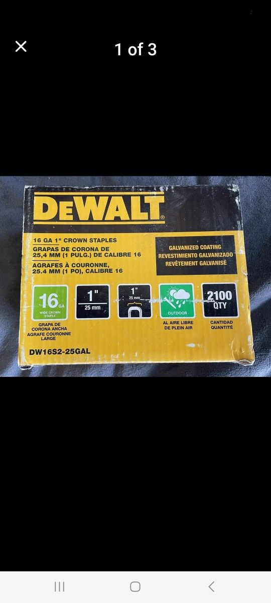Dewalt 16 ga Staples and 18ga Brad Nails