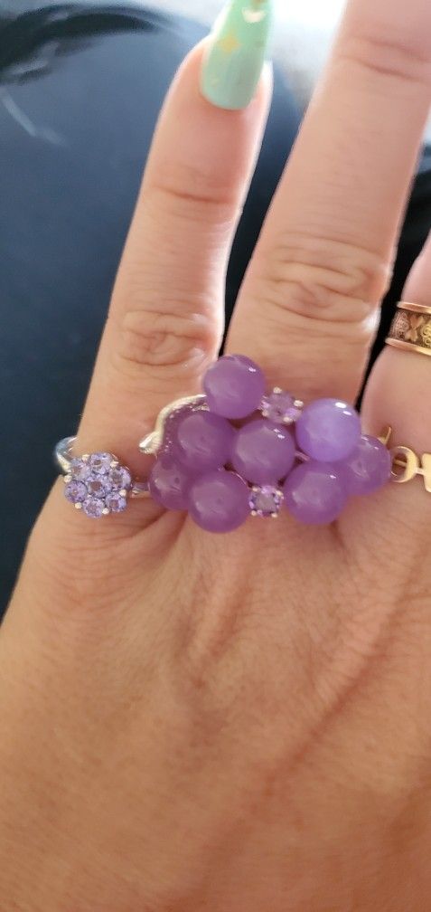 Beautiful Sterling Silver Amethyst Latge Ring