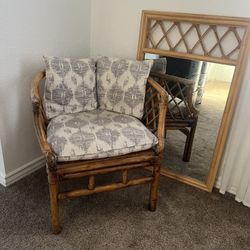 Wicker Chair & Mirror 