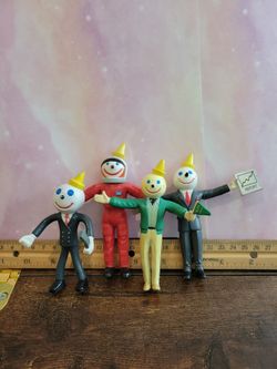 Jack in the Box Kids Meal Toys 1990s Lot of 4 Bendable Jack Figures a4