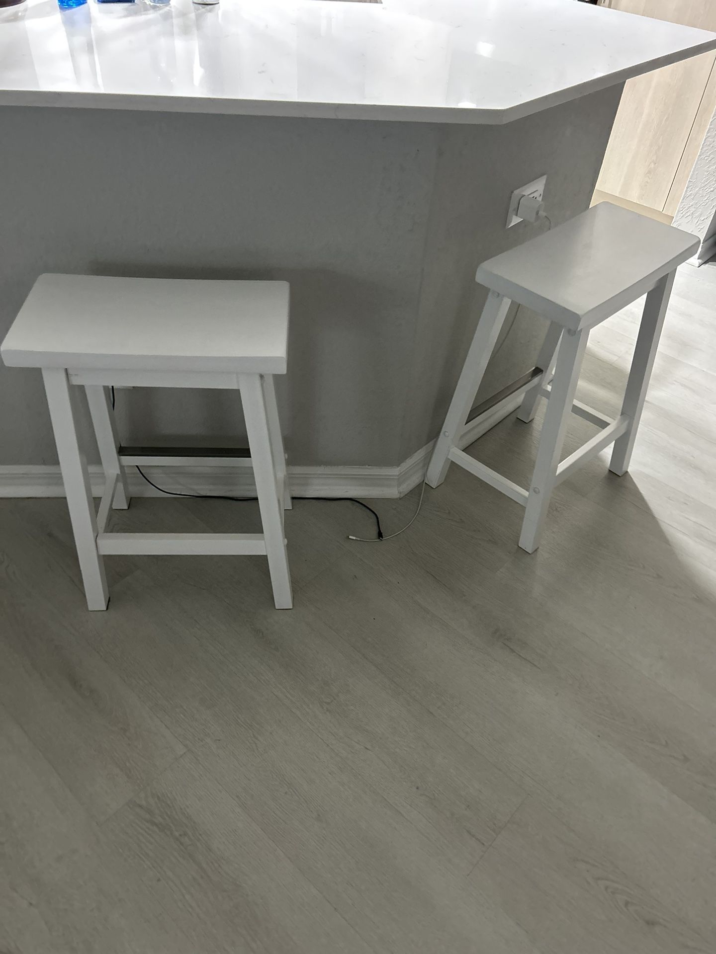 White Wooden Barstools