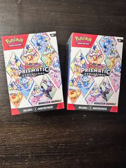 Pokémon sealed (2) Prismatic Evolutions booster bundles. Meet up only.