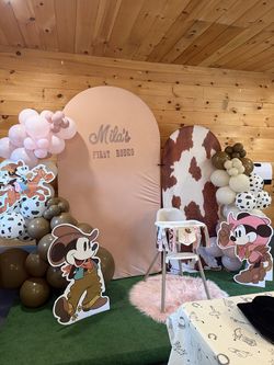 Custom Western Mickey & Minnie Mouse Party Character Cutouts / Standees (Set of 3)