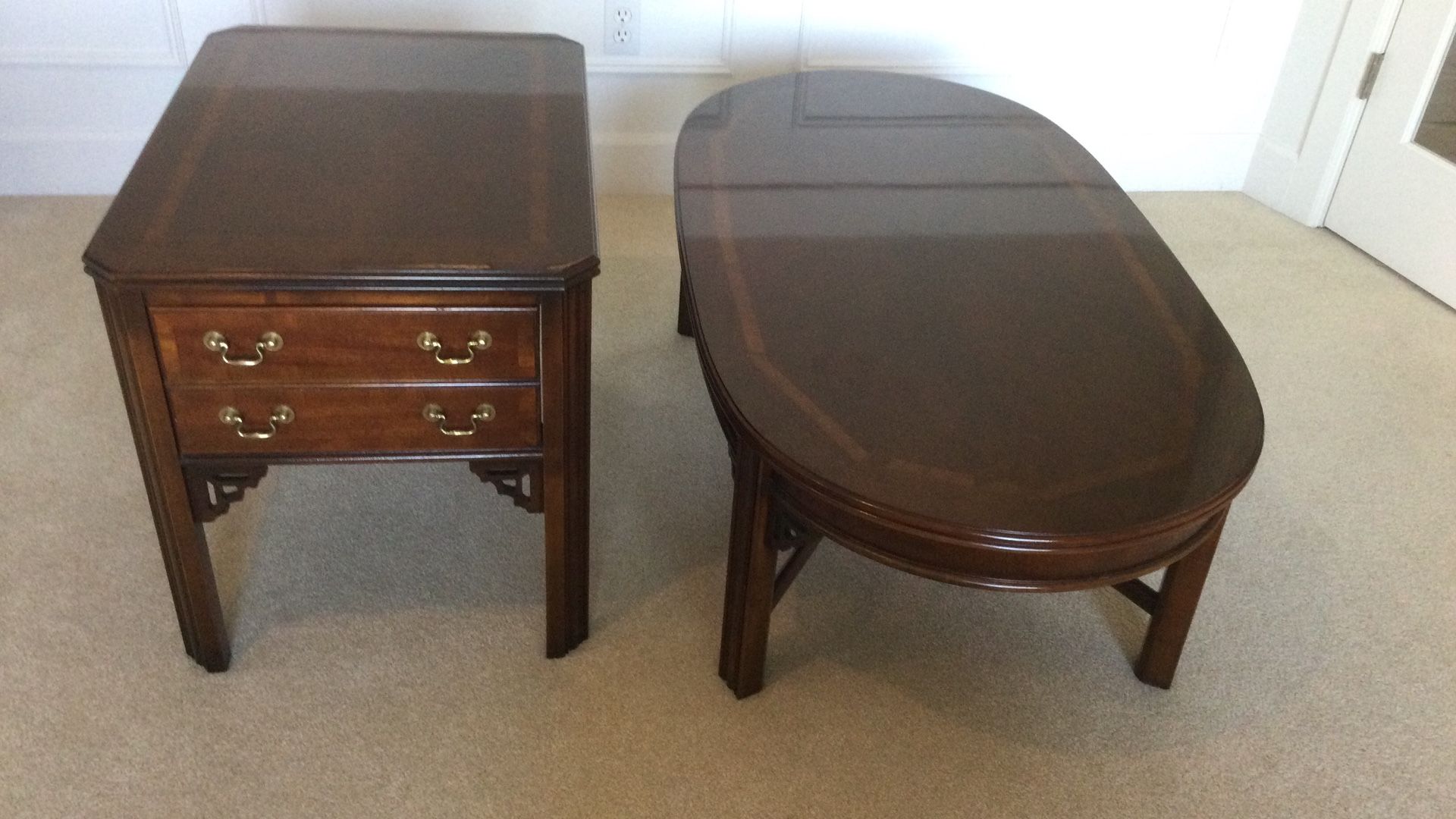Cherry Wood Coffee Table and End table