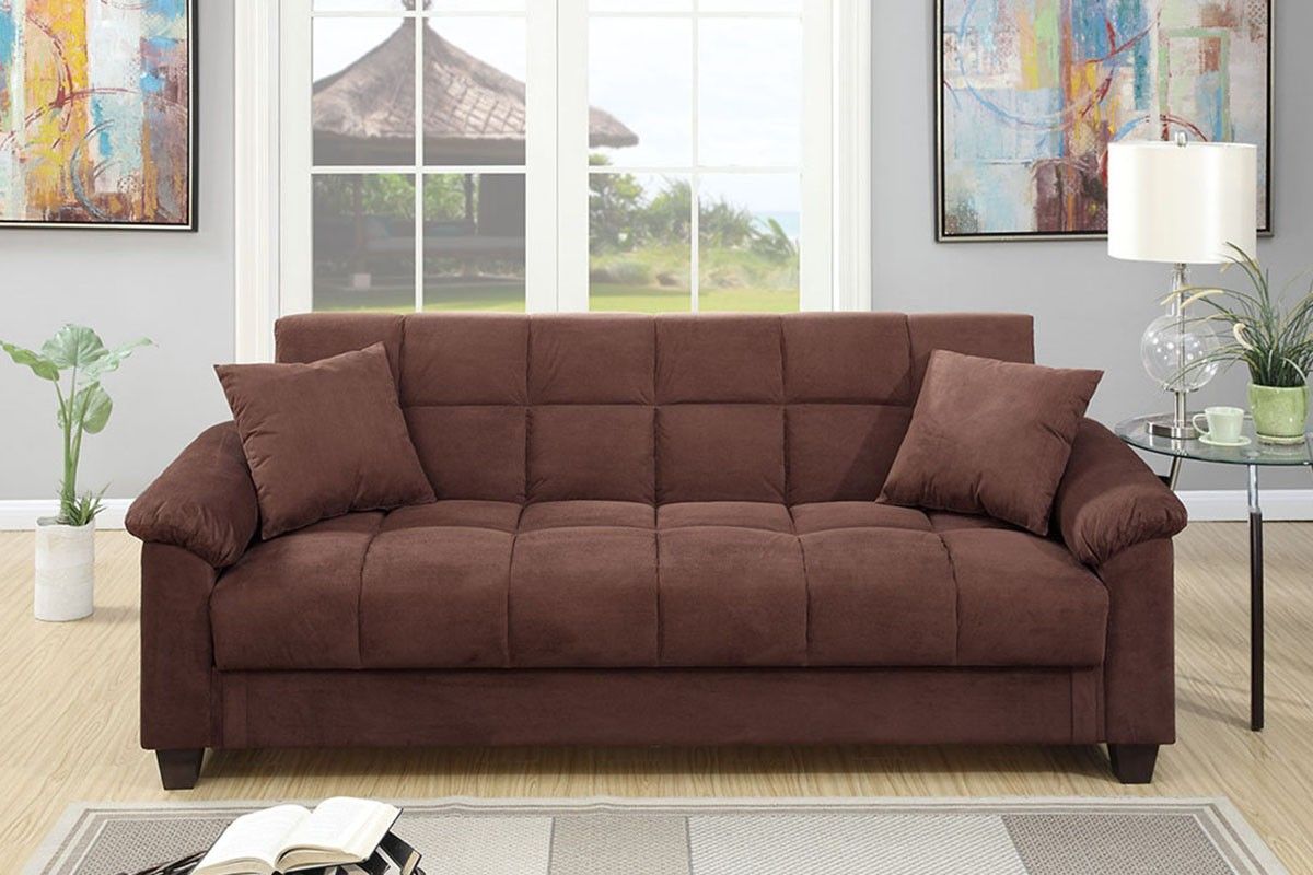 Brand New Brown Futon Sofa Storage Sleeper