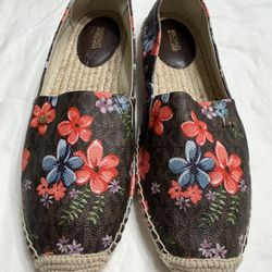Michael Kors Kendrick Women Slip On Espadrille Flats Brown Size 9.5 Women New No Box 