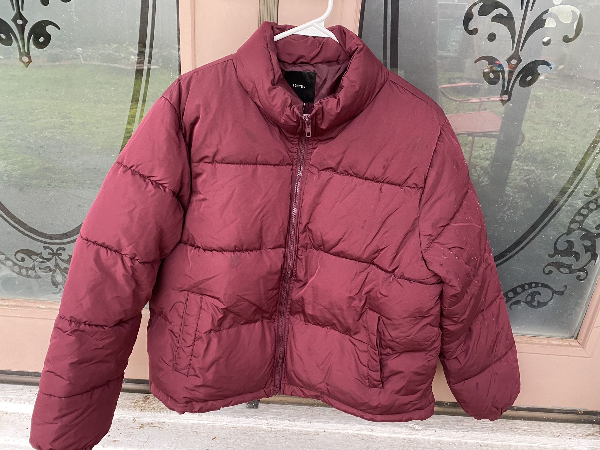 Maroon Puffy Jacket