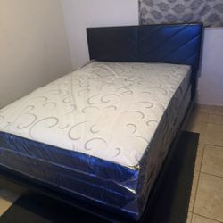 Queen Size Bed Frame With Mattress New Bedroom Furniture Bed Set // Cama Queen Nueva 