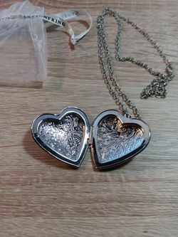 Silver Heart Locket Necklace