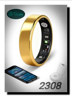 Smart Ring ( LUMTHOU)- size 9 gold Free Heart Rate SpO2 Sleep Tracker | No Subscription | IP68 Waterproof Fitness Tracker