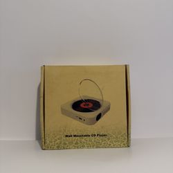 White Portable Remote Control USB FM BT TF Radio Wall Mountable CD Player