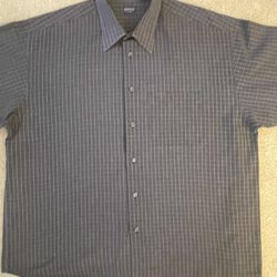 Men's Dark Gray Plaid Arrow Shirt - Size XL - Excellent condition!