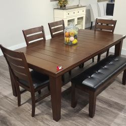 Brand New! 6pc Beautiful Dining Room Set 😍/ Take it home with Only $39down/ Hablamos Español Y Ofrecemos Financiamiento 🙋 