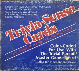 Trivial Pursuit Trivia Sense Cards