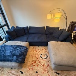 Moving Discount! Couch With Two Large Ottomans