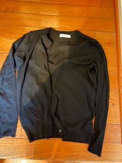 Black Button-Up Cardigan Sweater — Size S