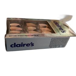 Claire-s Pink and Tan Nails