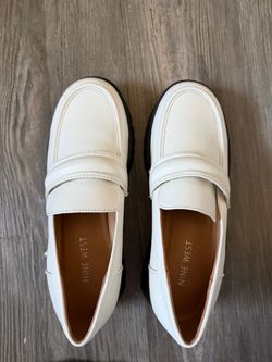 Nine West white loafers
