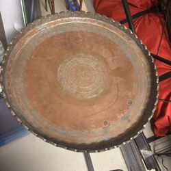 Antique Copper Dish Wall Mount Decoration 