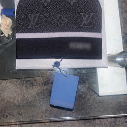 Designer beanie,black and grey